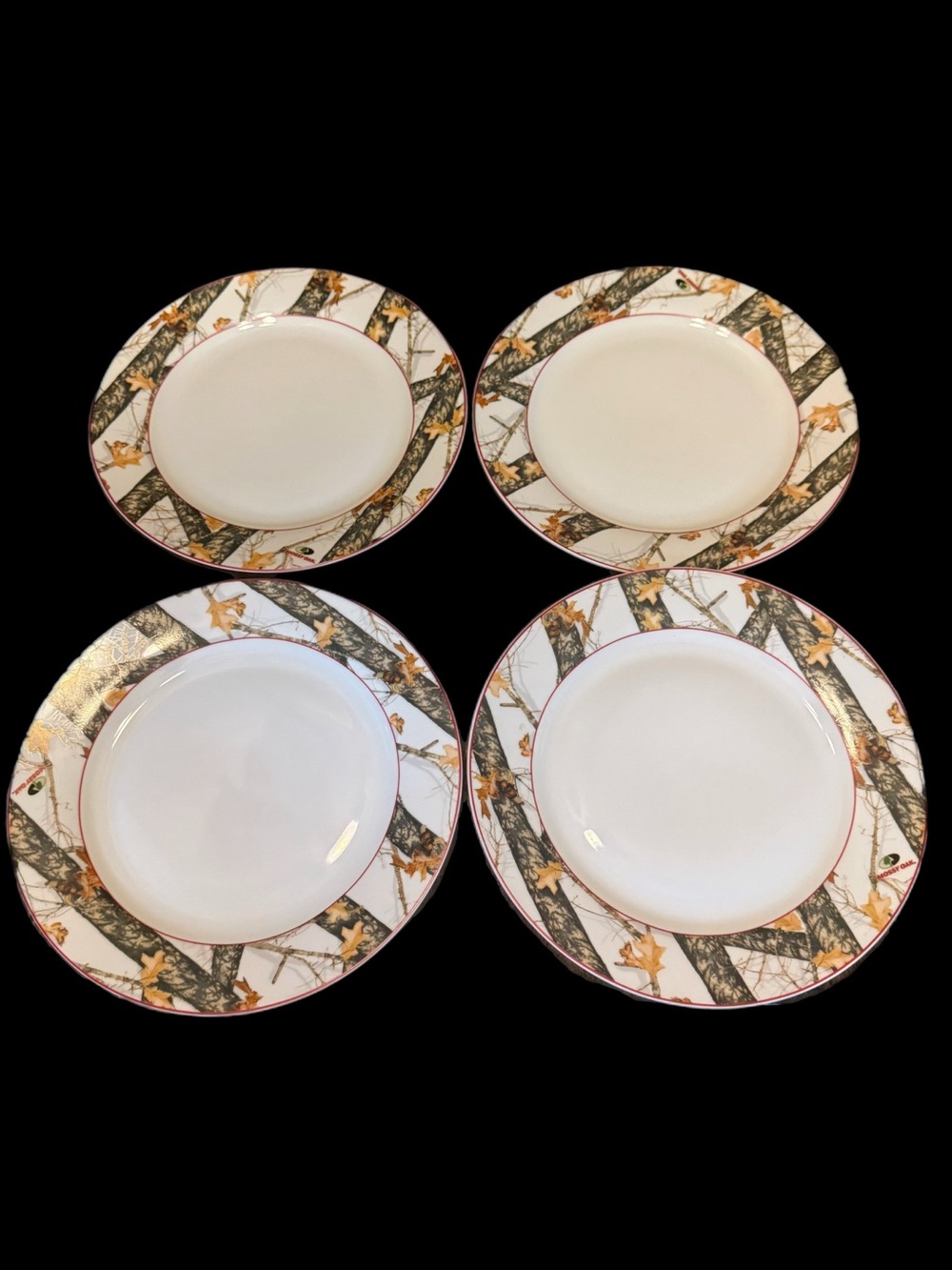 PFALTZGRAFF MOSSY OAK Winter Set of 4 Dinner Plates 10” Christmas Camouflage